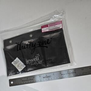 Jewell by Thirty One 31 Triple Slit pocket Charcoal Gray Organize Purse Snap NEW